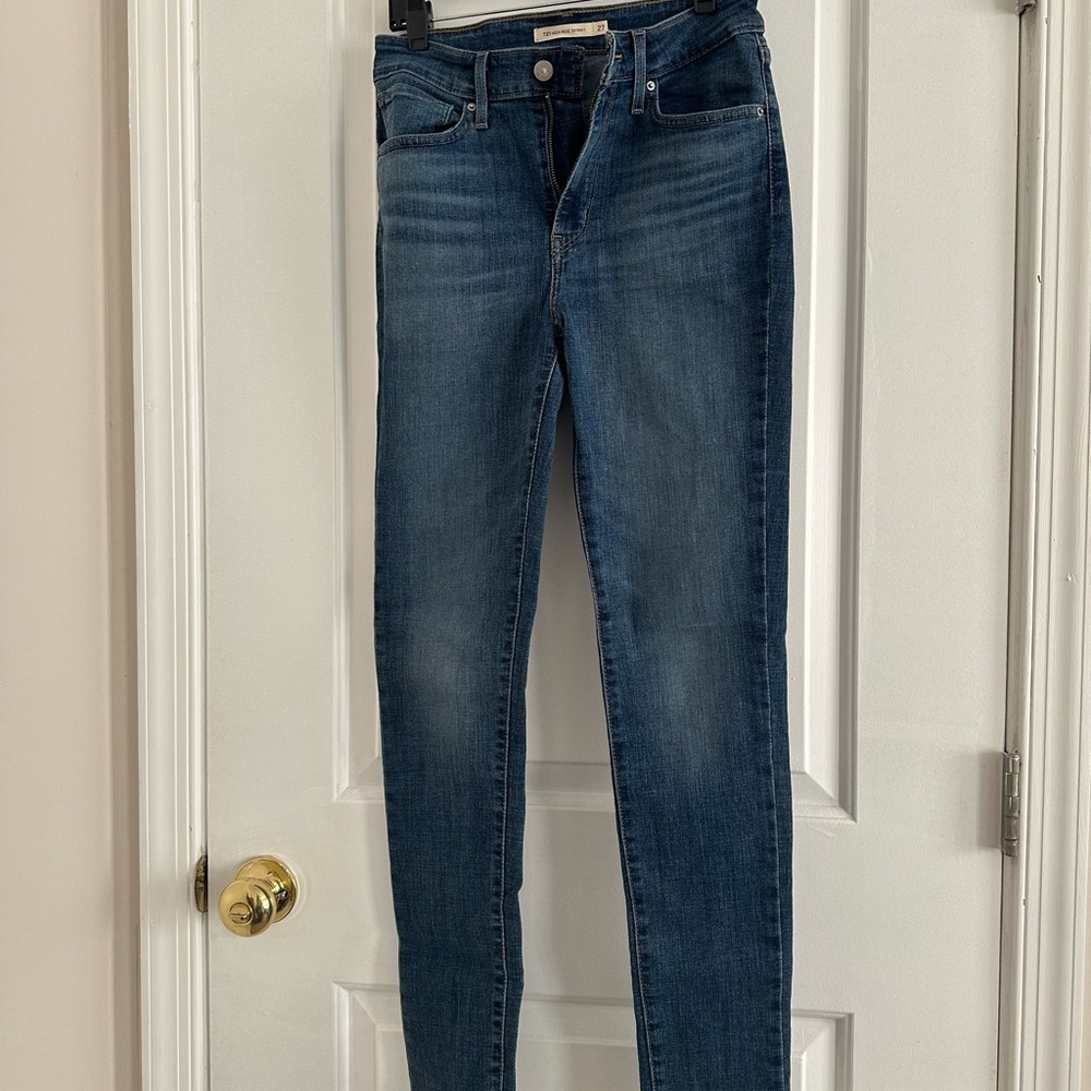 Levi's 721 High Rise Blue Skinny Jeans